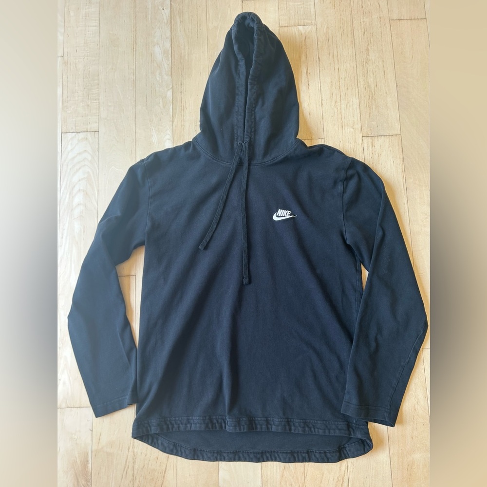 Nike Sportswear Men’s Lightweight 100% Cotton Black Pullover Hoodie Size Medium